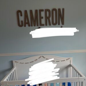 “CAMERON” Wooden Nursery Name Sign